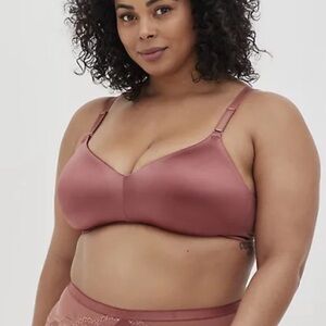 TORRID Wire Free Lightly Lined Everyday Bra 40D Shiny Brown
